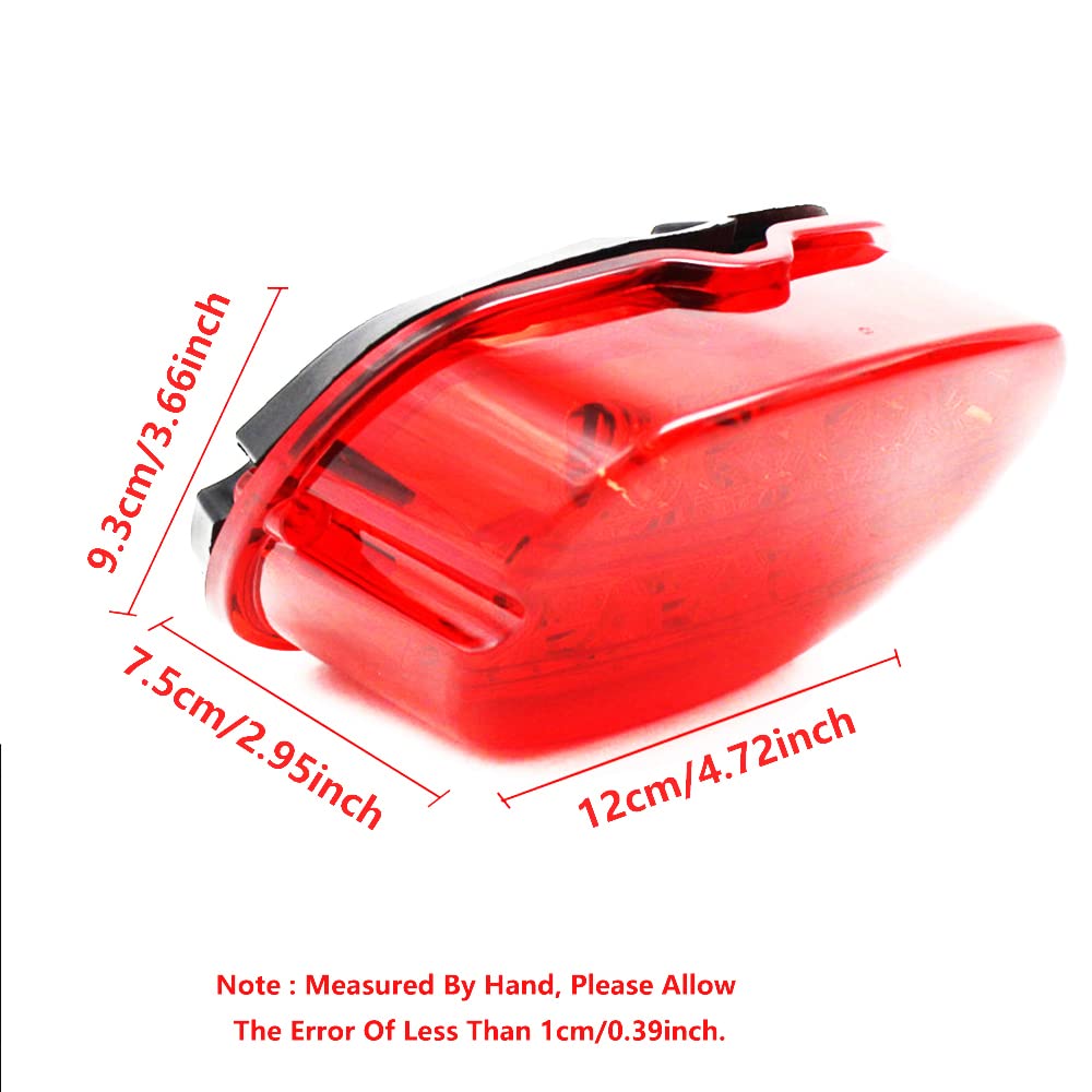 Riloer Fanale posteriore moto 13 LED con lente fumo rosso/nero per H-arley D-yna Road King Electra Glide Street Bob Touring faro posteriore a LED fumé con illuminazione rossa Brake Driving