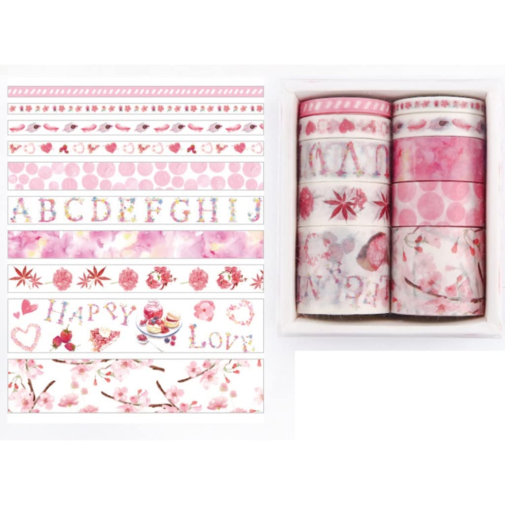 10 Rolls Washi Tape Scrapbooking Masking Tapes DIY Gift Decor Stationary Supplies