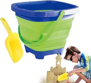 Foldable Sand Bucket, with Sand Shovel Kids Bucket, Foldable Pail Bucket, Collapsible Multi-Purpose Buckets for Beach, Camping Gear, Summer Beach Parties