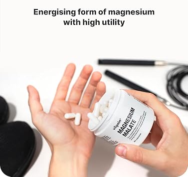 Vilgain Magnesium Malate - energising Form of Magnesium, in chelated Form with high Absorption, Reduces Tiredness and Fatigue, Supports Cell Renewal