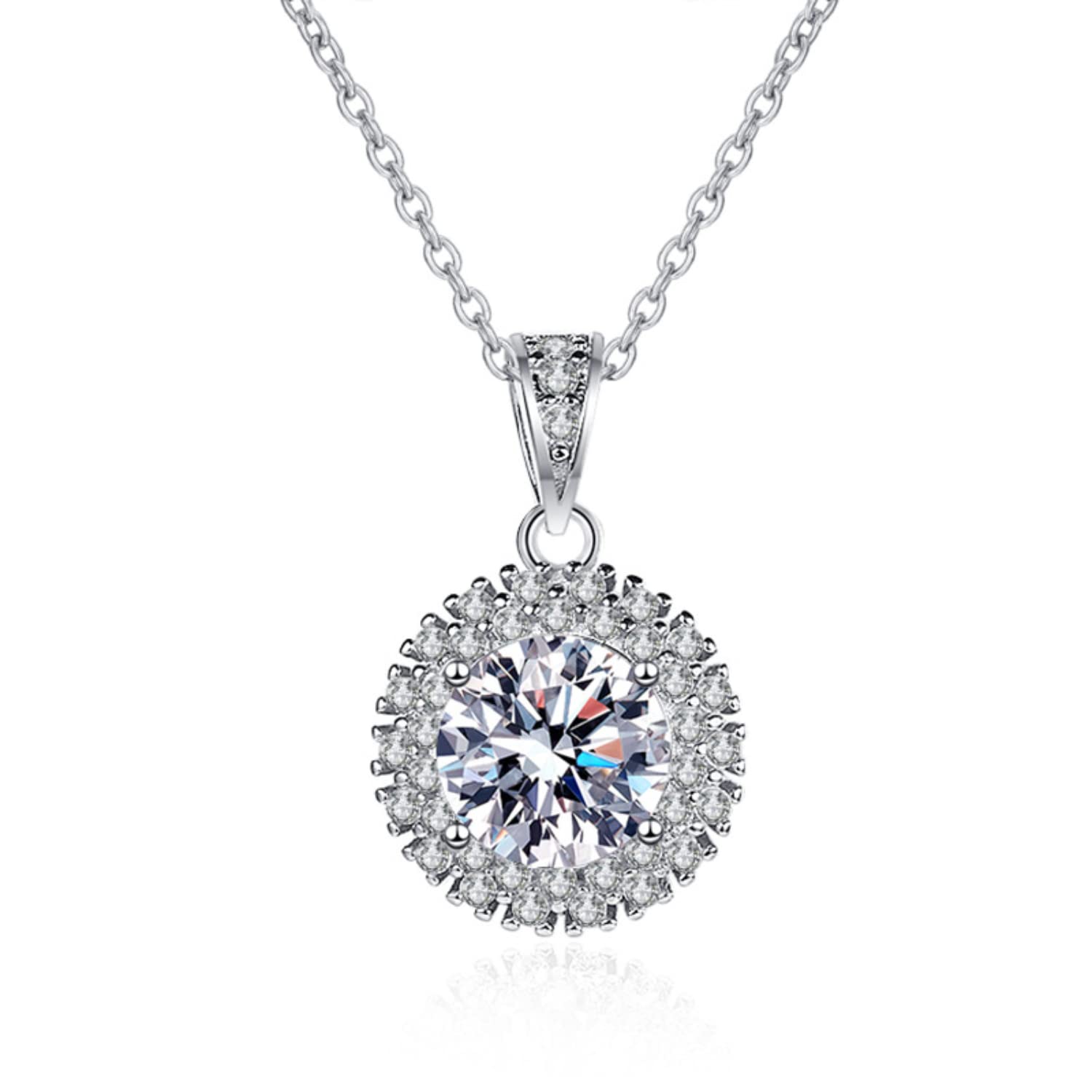 Collier moissanite pendentif tournesol accessoire élégant pour mariage - 6