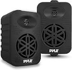 Pyle Paire de haut-parleurs extérieurs intérieurs - 500 Watt Dual Waterproof 5.25” 2-Way Système de haut-parleur à pleine portée avec haute conformité - dans la maison, Bateau, Marine, Deck, Patio, Piscine (Noir)