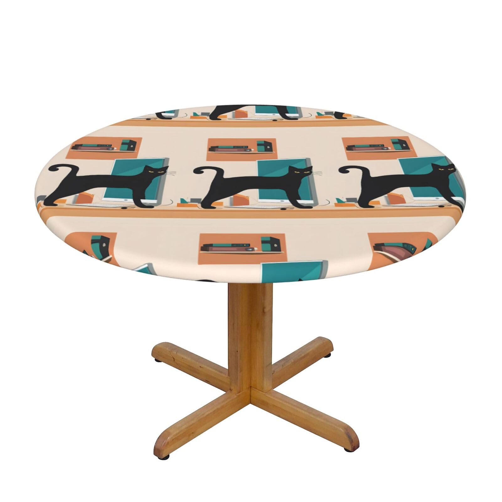 Nappe ronde élastique imperméable 114-127 cm protège table extérieure antidérapante polyester