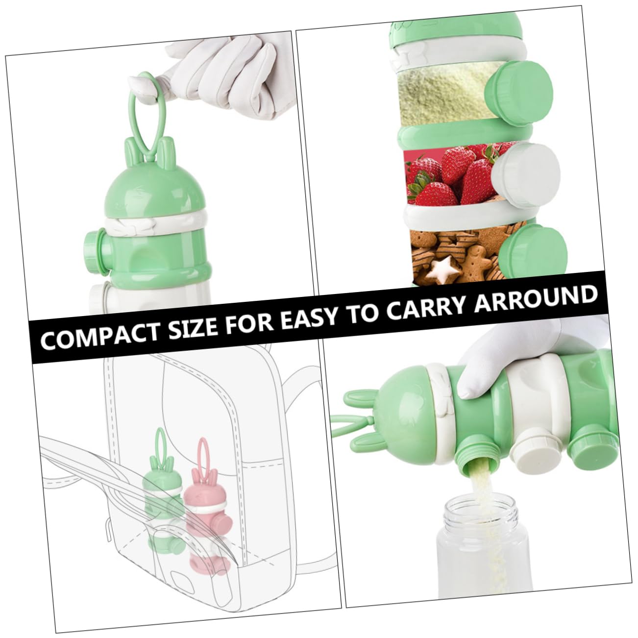 SUPVOX Milk Powder Portable Dispenser Mini Milk Powder Storage Dispenser Plastic Travel-friendly Easy to Carry