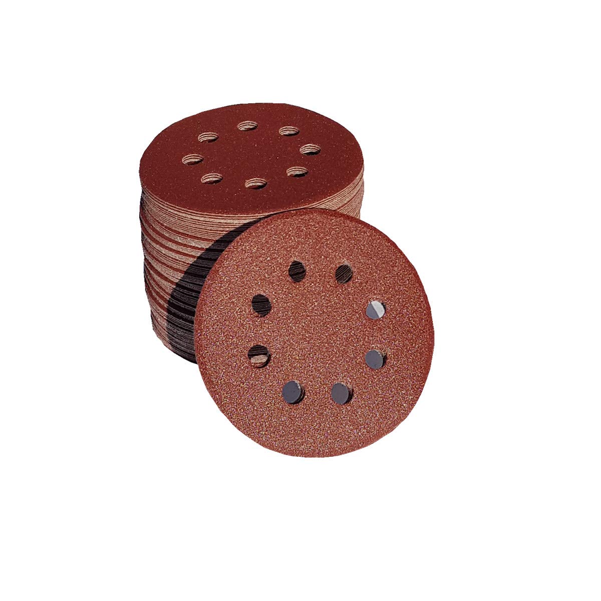 25 discos abrasivos de 125 mm de diámetro, con 8 agujeros, grano P40, lijadora excéntrica de Bohrfux.