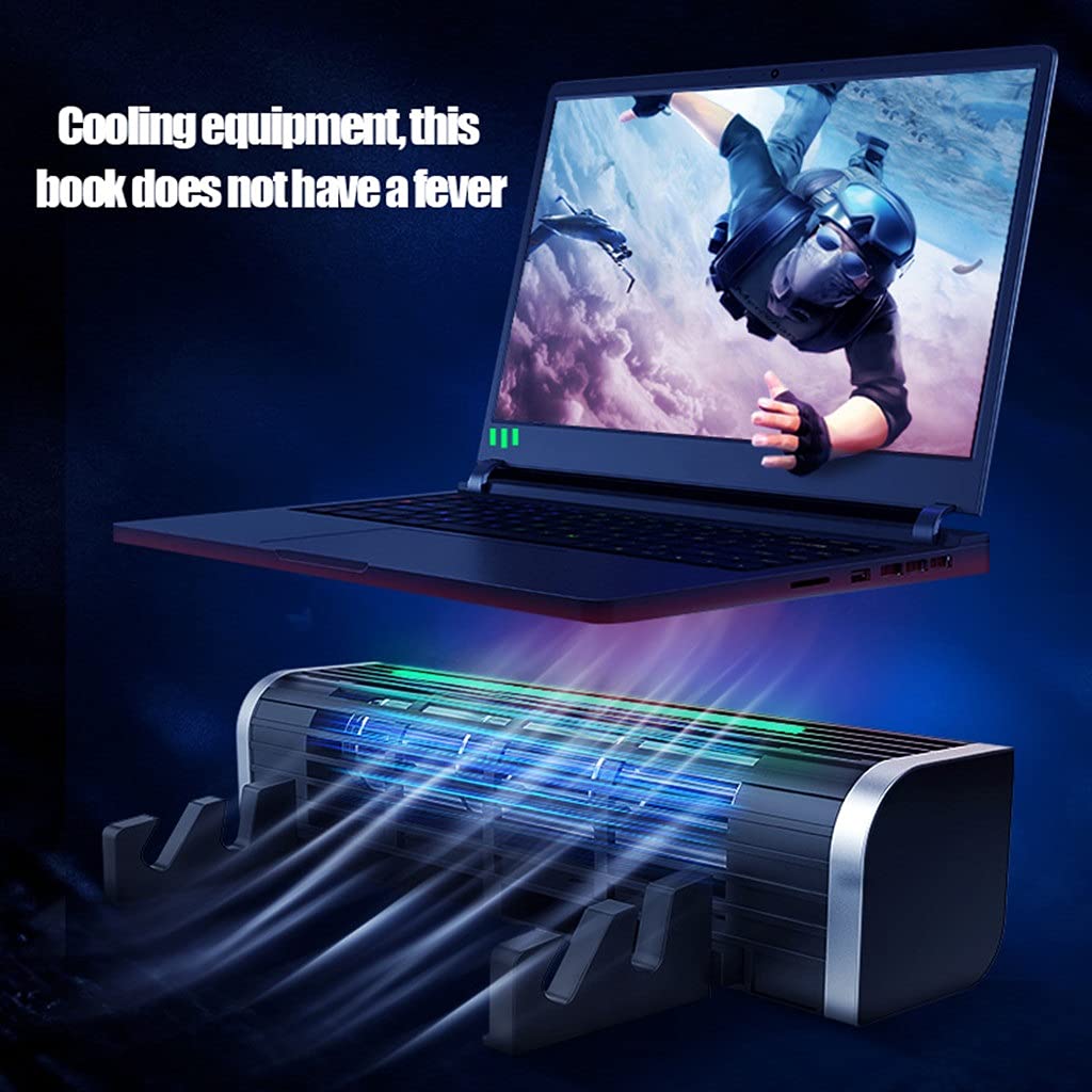 Chłodziarka do laptopa gamingowa podkładka chłodząca RGB LED regulowany cichy 2600 obr./min kabel tablet wentylator biurkowy