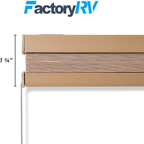 Miniatura 3 de Persianas plisadas, color capuchino, para privacidad y protección solar para caravana, cámper, autobús
