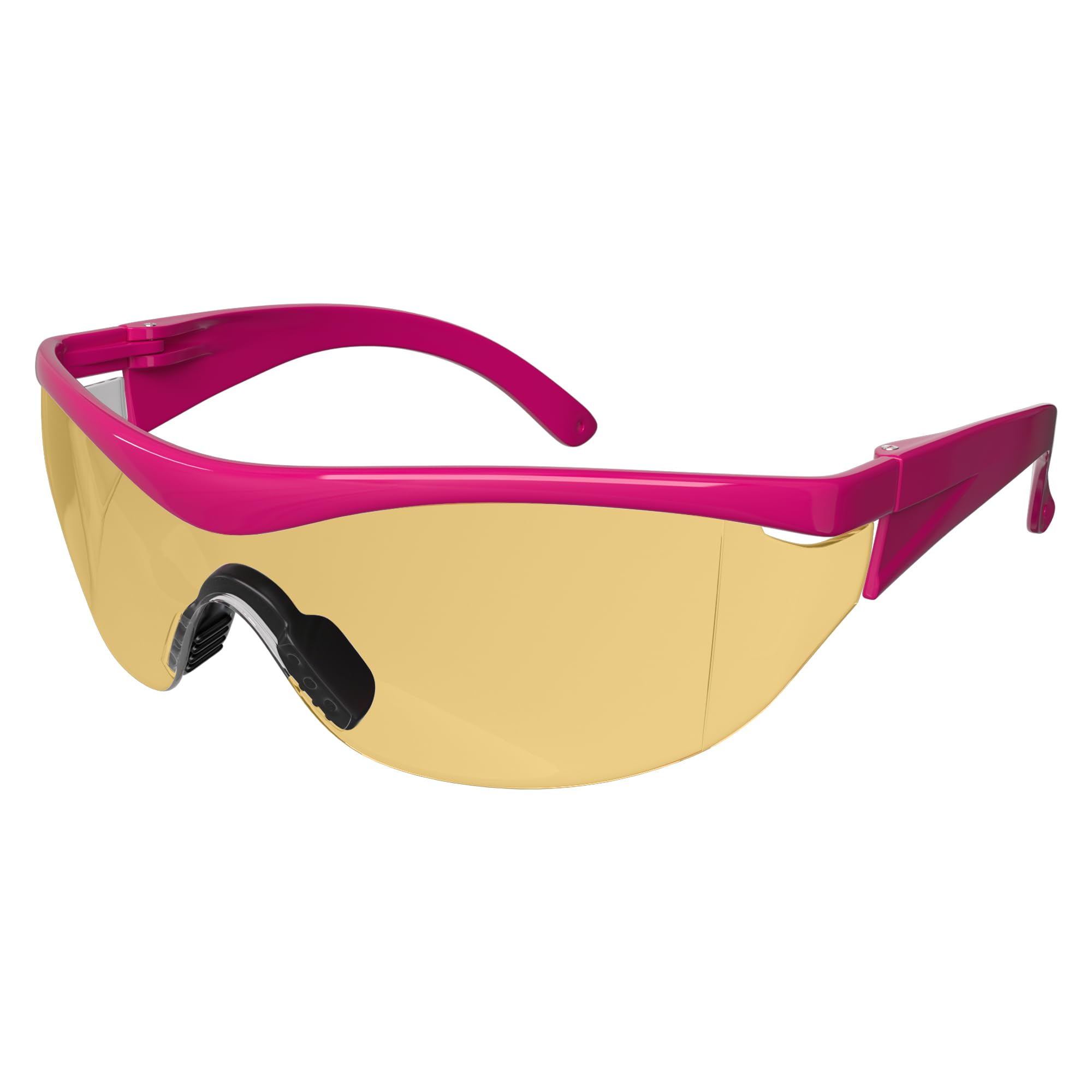 Navigator Safety Glasses for Men & Women | ANSI Z87.1+ CE EN166, Anti-Scratch, UV Protective Eyewear & Clear Eye Protection Glasses with Navigator | Reader Safety Work Glasses | Pink - Amber - 1Pack