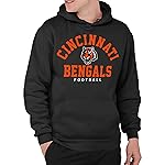 Junk Food Standard Signature Pullover Hoodie. Relaxed Unisex Fit, Cincinnati Bengals-Black, Small