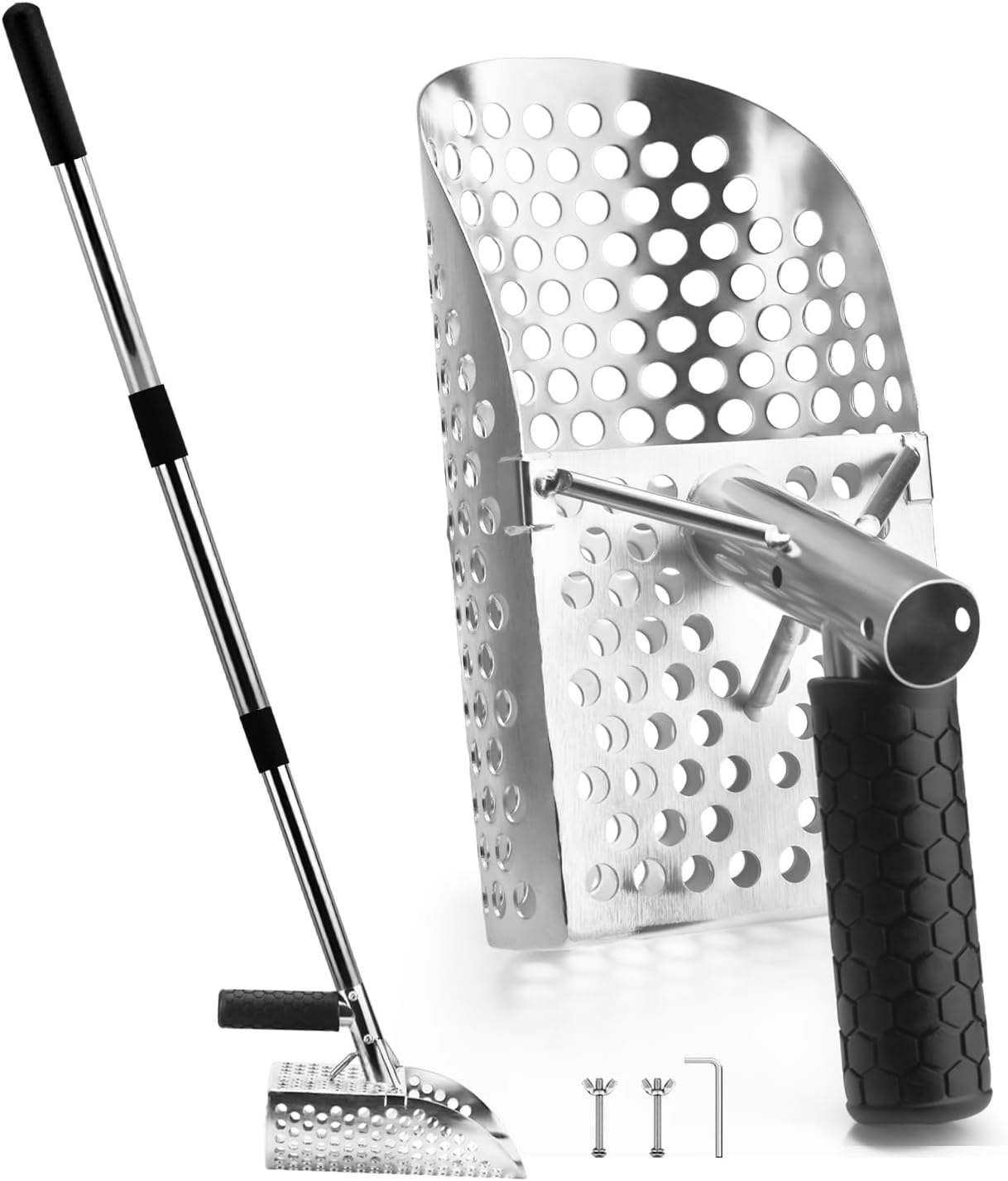 Sand Scoop for Metal Detecting, Stainless Steel Metal Detector Scoop, Metal Detecting Accessories,Sand Sifter Scoop for the Beach, Fast Sifter Shovel for Underwater Treasure Hunting