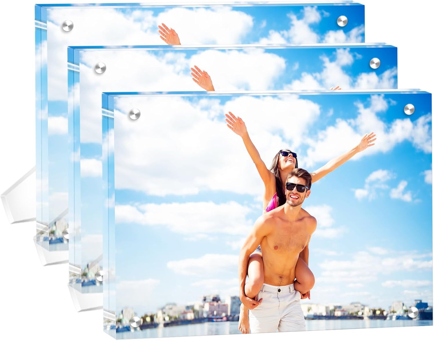 1 Pack (11×14) - Acrylic Picture Frames Clear Picture Frames with Stand Magnetic Frame Acrylic Lucite Frameless photo frame Desktop Display