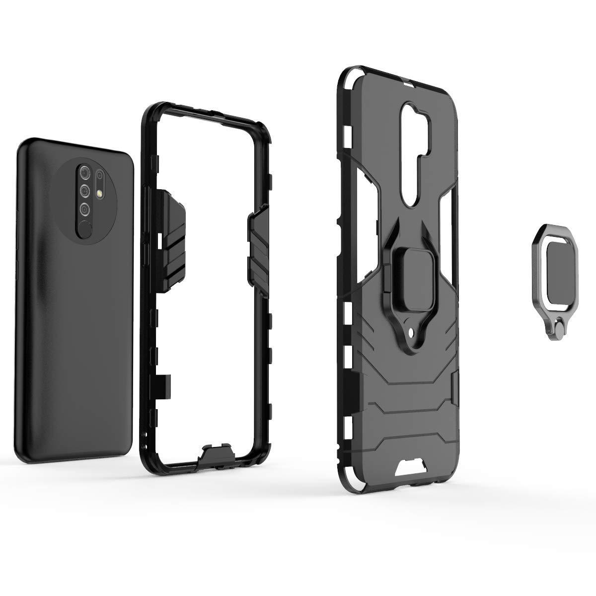 Funda Doppia 360° In Gel Trasparente Per Xiaomi Redmi 9, Anteriore E Posteriore