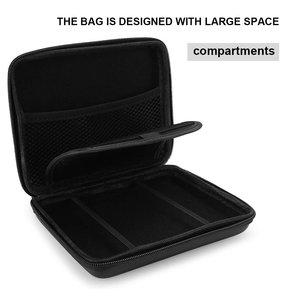 Cocoarm Borsa Portaoggetti da 2 Pezzi Custodia Protettiva Rigida in EVA Borsa Portaoggetti per Console di Gioco Portatili con Doppia Cerniera Design Antiurto per Viaggi Giornalieri 2DS (BLACK)
