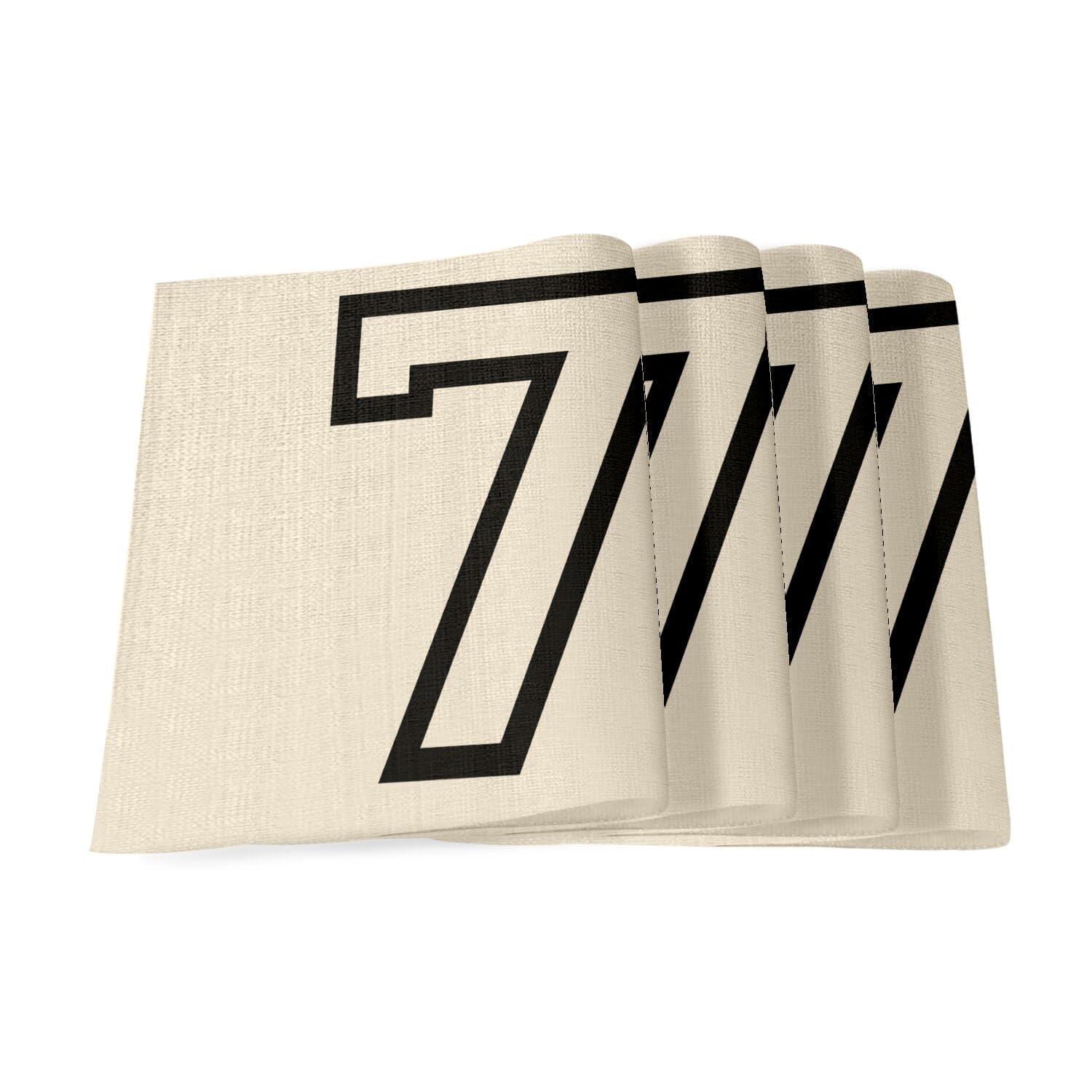 Sets de table en lin lavable grand format noir et blanc n°7, protection de table haute densité