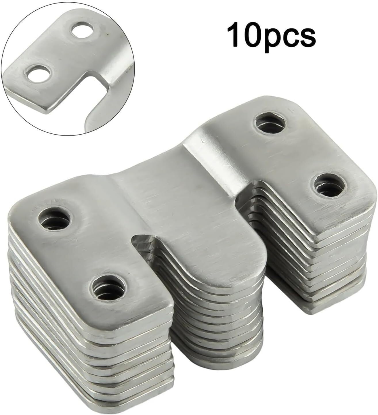 Secure Hangers Versatile Brackets Stainless Steel Interlock Hanging Buckle Flush Mount Bracket Furniture Connector Wall Picture Frame Hanger Display Hooks Decorative Hooks10PC