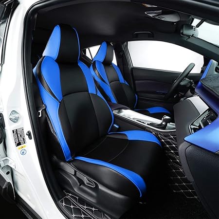 Amazon Behave カーシートカバー カスタムフィットシートカバー トヨタchr 18用 ブラック ブルー シートクッション 車 バイク