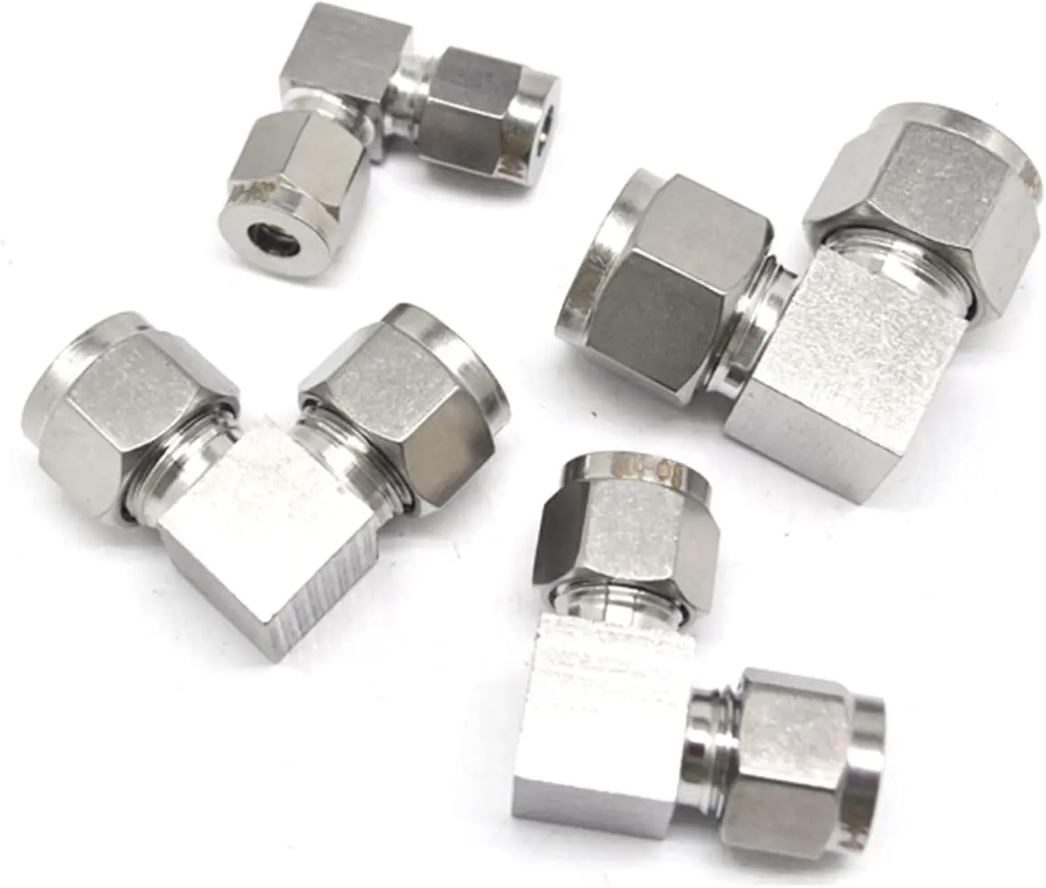 1pc Fit Tube O/D 3-25mm 1/8" 1/4" 3/8" 1/2" 3/4" 1" 304 Stainless Equal Elbow Ferrule Pneumatic Air Compression Fitting(4mm)