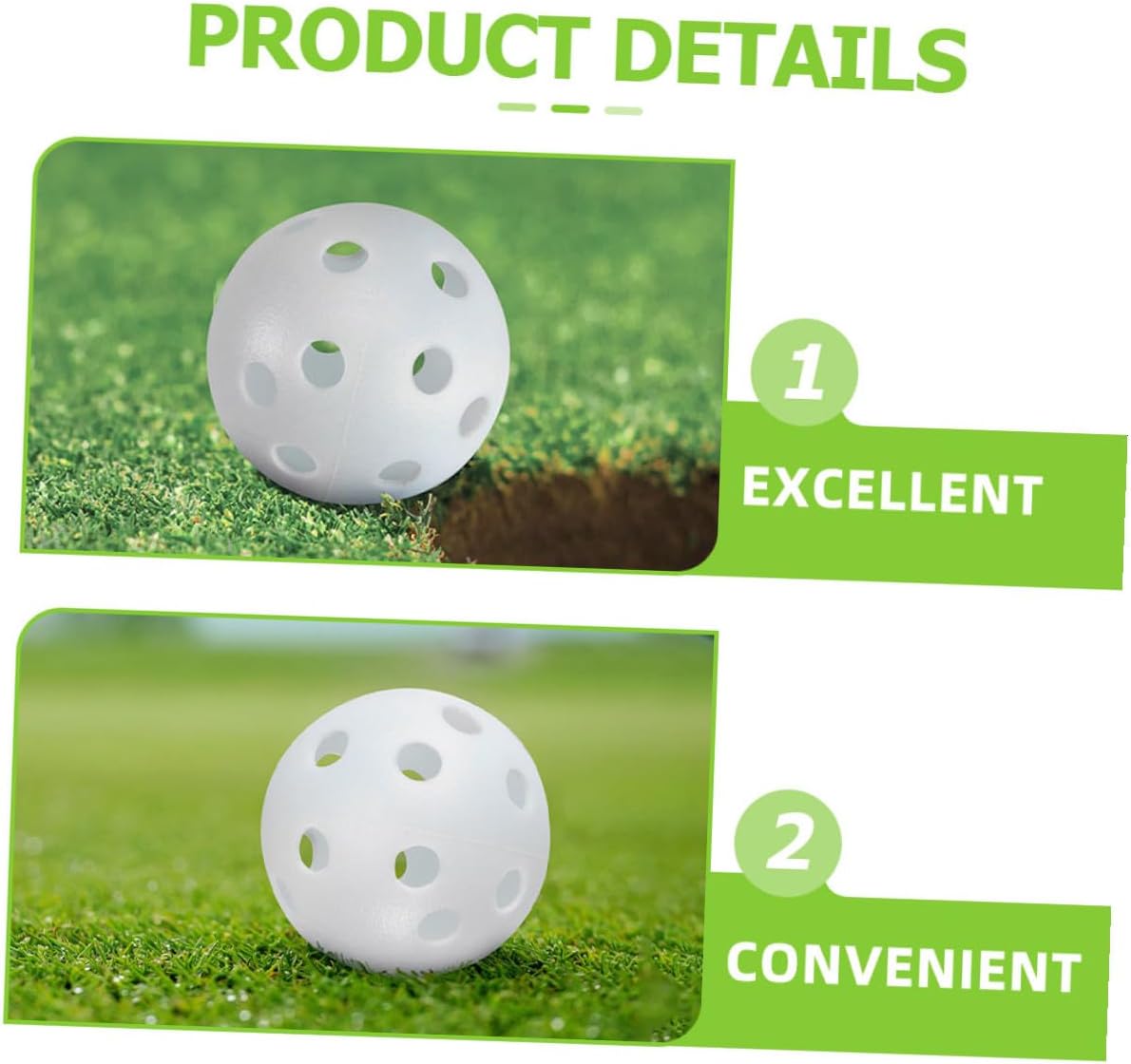 Veemoon 100pcs Practice Golf Balls and Adults, 26-Hole Hollow Plastic Training Balls, Indoor Outdoor Backyard Swing Golf Practice Set