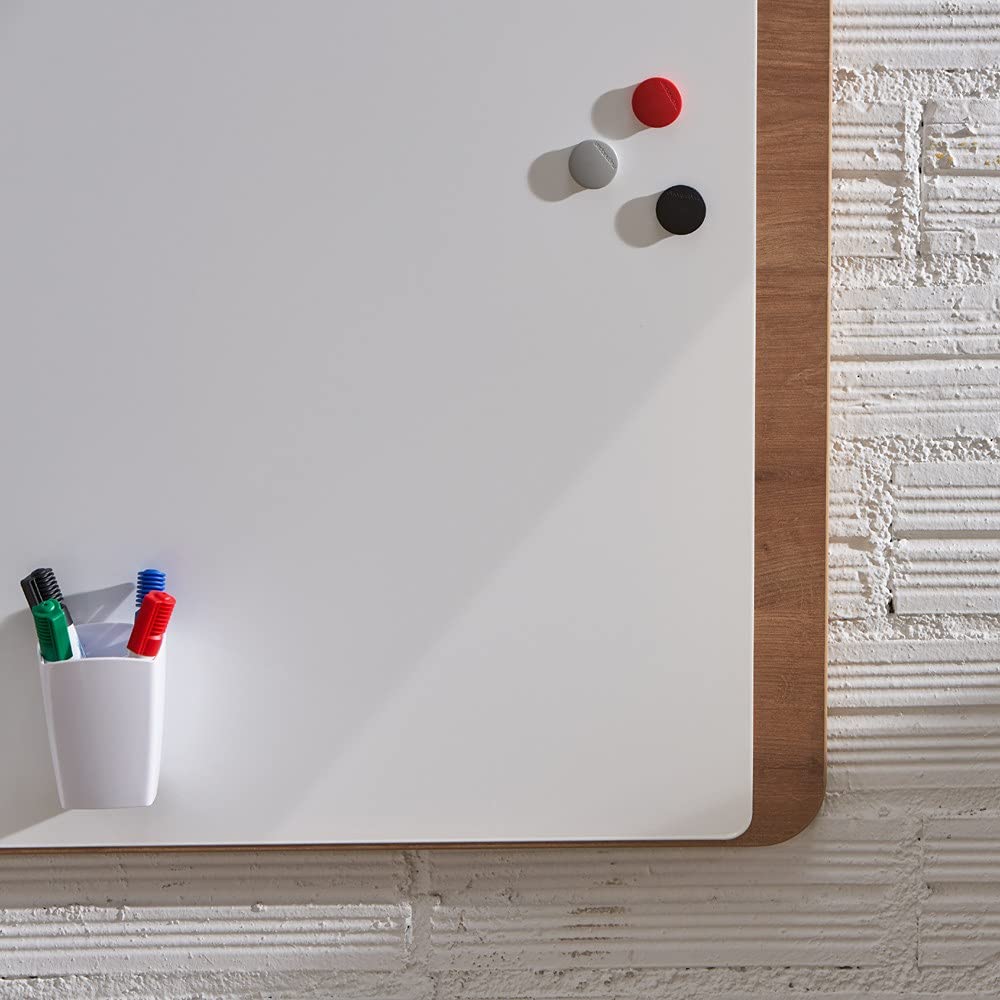 Rocada | Pizarra Blanca y Madera de la Gamma Natural | Pizarra Magnética | Borrado en seco | Pizarra de Pared Elegante | Distintas Posiciones | 75 x 115 cm