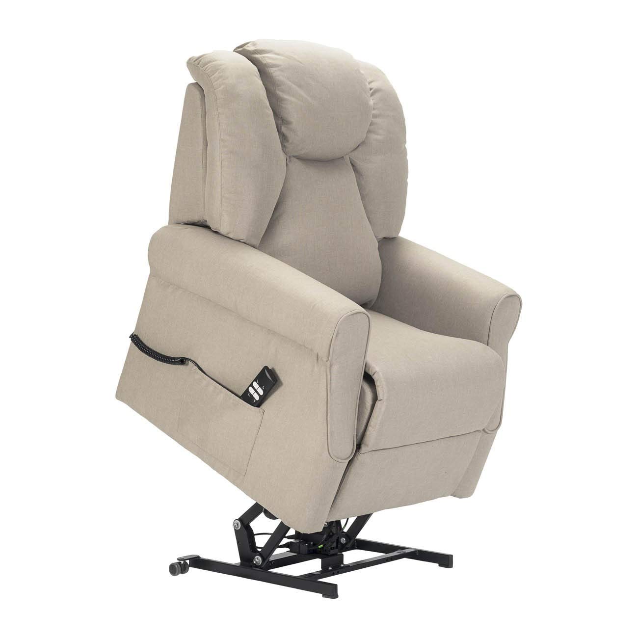 Sime Betty1 PERSONNALISÉ Fauteuil releveur Relax Dispositif Médical Vibromassage kit 4 Roues siège à Micro-Ressorts Doux résistant aux Taches Gris Claire