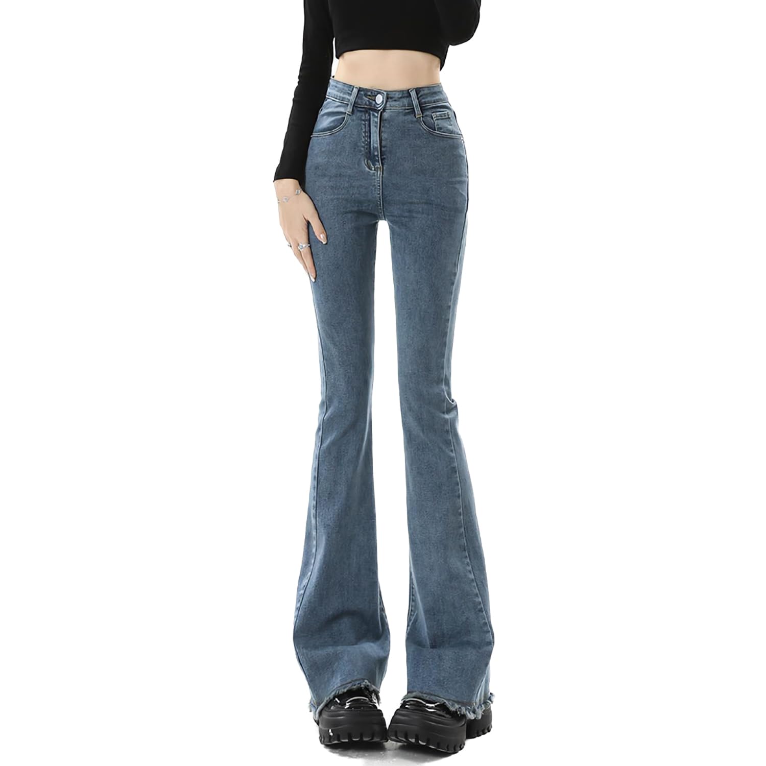 【ハイウエストで足長効果抜群♡】DIOR フレアジーンズ Amazon | [VYOOU] デニム フレアパンツ レディース ジーンズ