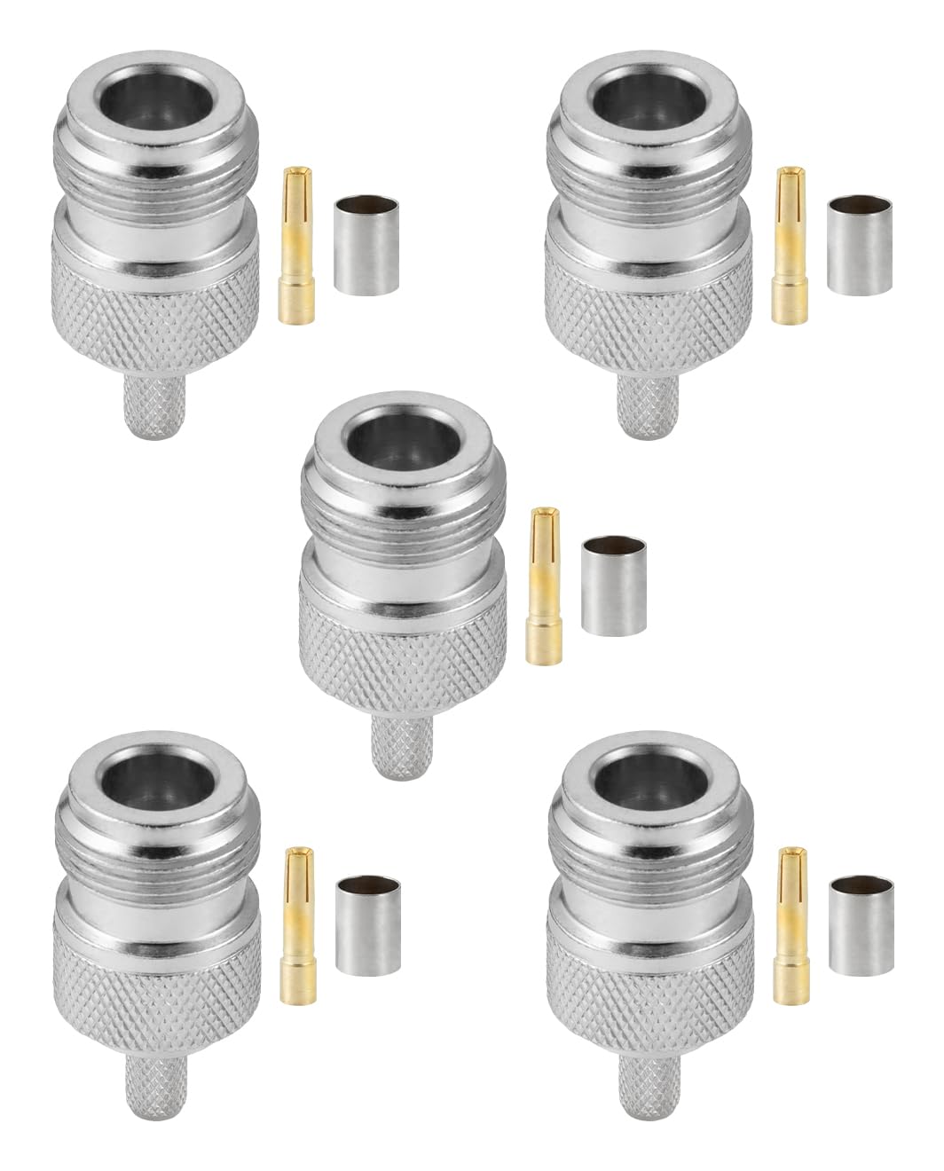 5PCS Connettori N Maschio RF Coassiali 50 Ohm - Per Cavi RG58, LMR195, RG142, RG400 - Foto 10