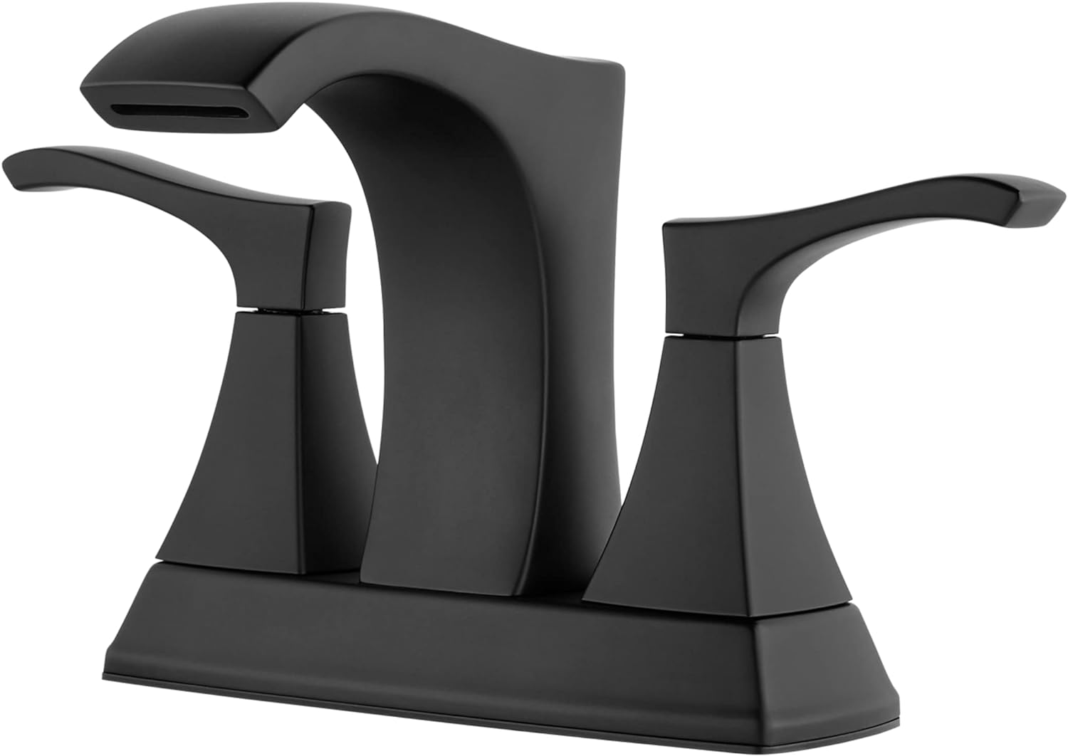 Pfister Venturi Bathroom Sink Faucet, 4-Inch Centerset, 2-Handle, 3-Hole, Matte Black Finish, LF048VNBB
