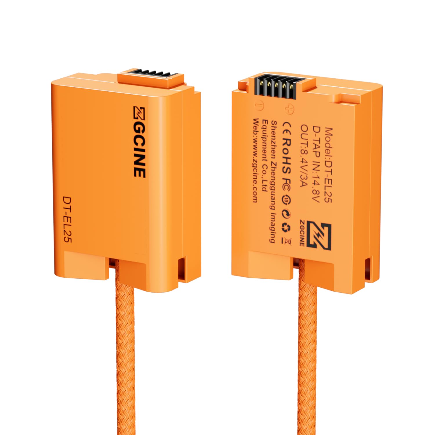 ZGCINE DT-EL25 Dummy Battery, wejście D-Tap