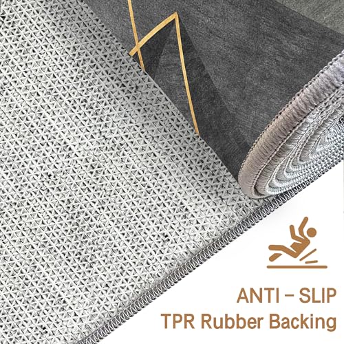 Tapis de salon lavable en machine avec dossier antidérapant sécurisé