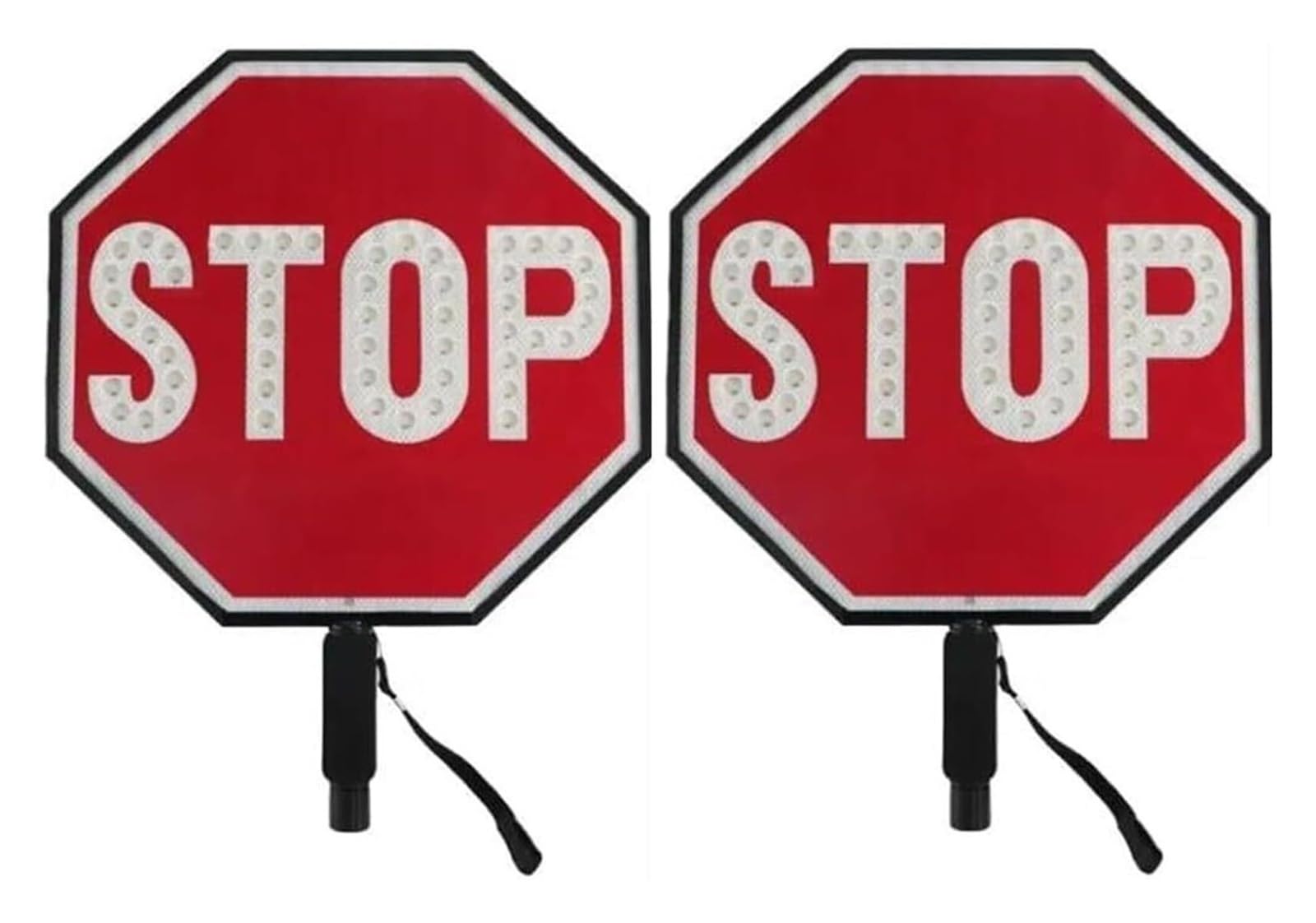 Przenośny znak stopu/spowolnienia LED – dwustronny, migający i ciągły(STOP/STOP)