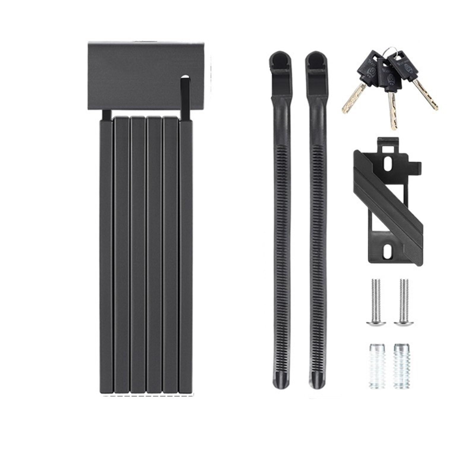 Chain Lock Foldable Bike Lock Key Strong Security Anti-Theft Bicycle Password Heavy Chain Cable Padlock Motorcycle Motorcycle Handlebar Lock(95cm-3Key Black)