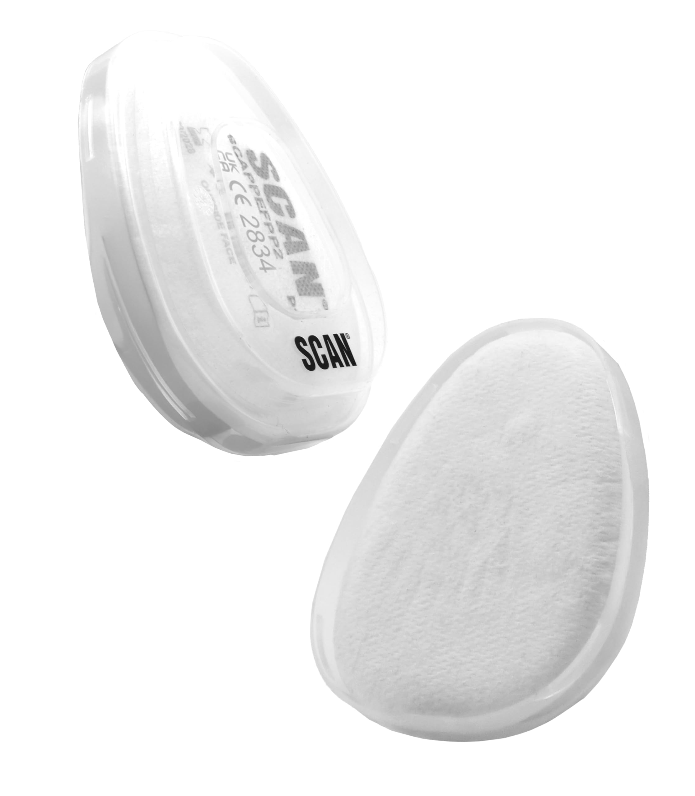 Scan P2 Replacement Particle Filter Material – Replacement Inserts for Scan P2 Filter Cartridges, 94% Filtration Efficiency for Dust, Mist & Fumes, EN143:2021 Certified - Pack of 2