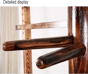 Freestanding Wing Chun Wooden Dummy, Adjustable Height Mook Yan Jong for Martial Arts Training, Solid Wood Construction
