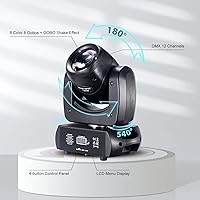 Vista 3 de Luces LED de 120 W con cabeza móvil para DJ, haz de prisma roto, paquete de 2, 8 GOBOs, 8 colores, DMX 512 12CH sonido para iluminación de escenario