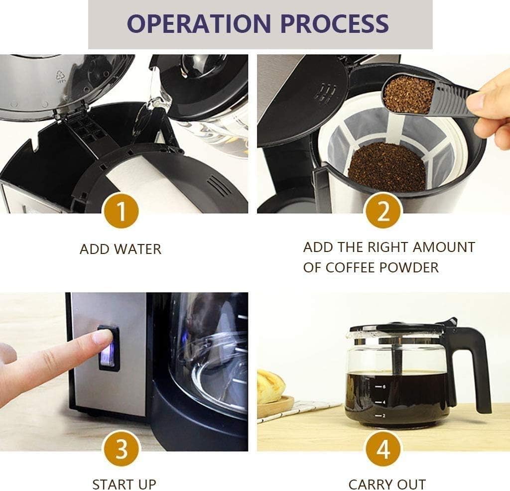 Coffee Maker, Drip Coffee Maker, Stainless Steel Drip Coffee Brewer, Intelligent Heat Preservation