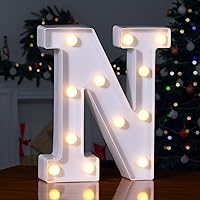 Vista 386 de Foaky LED Letter Lights Sign Marquee Light Up Letters Sign for Night Light Wedding/Birthday Party Battery Powered Christmas Lamp Home Bar