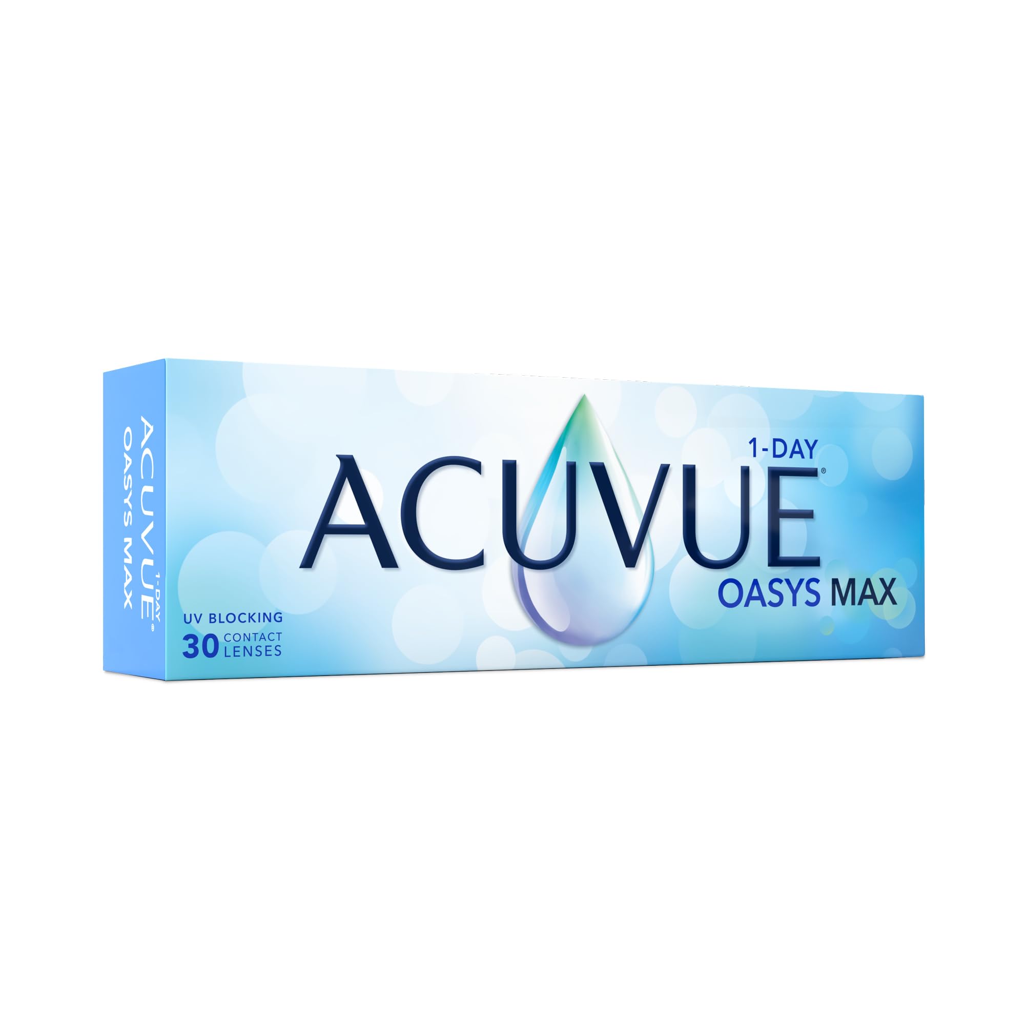 ACUVUE OASYS MAX 1-Day Tageskontaktlinsen – Helfen dabei, das Gefühl von müden & trockenen Augen zu reduzieren – 30 Tageskontaktlinsen mit -7.50 dpt und BC 8.5 – UV Schutz & angenehmes Tragegefühl