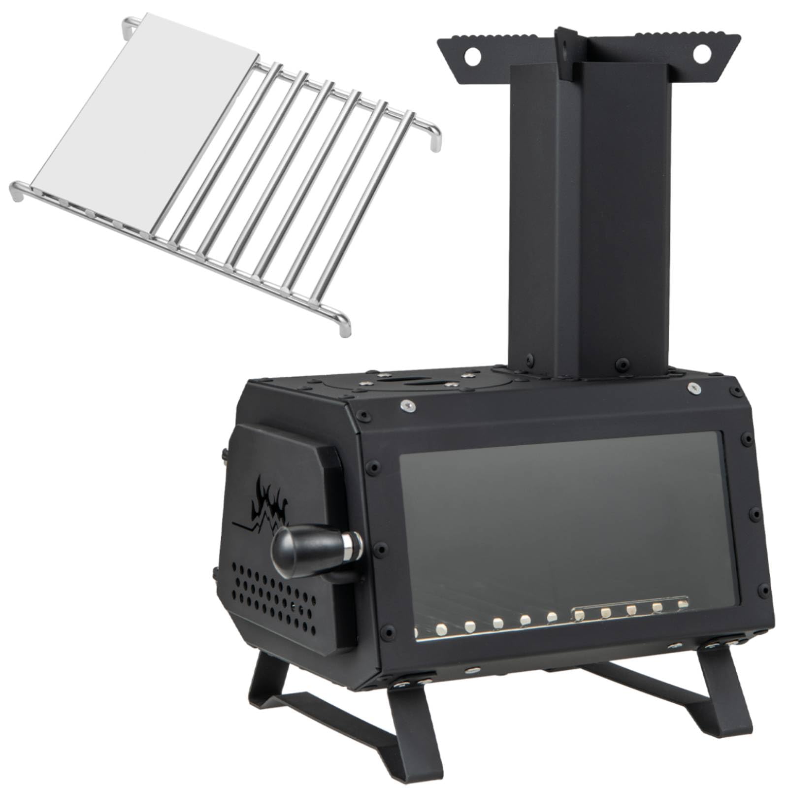 SPOTRAVEL Portable Wood Stove, Camping Burning Stove (28 x 20 x 37 cm)