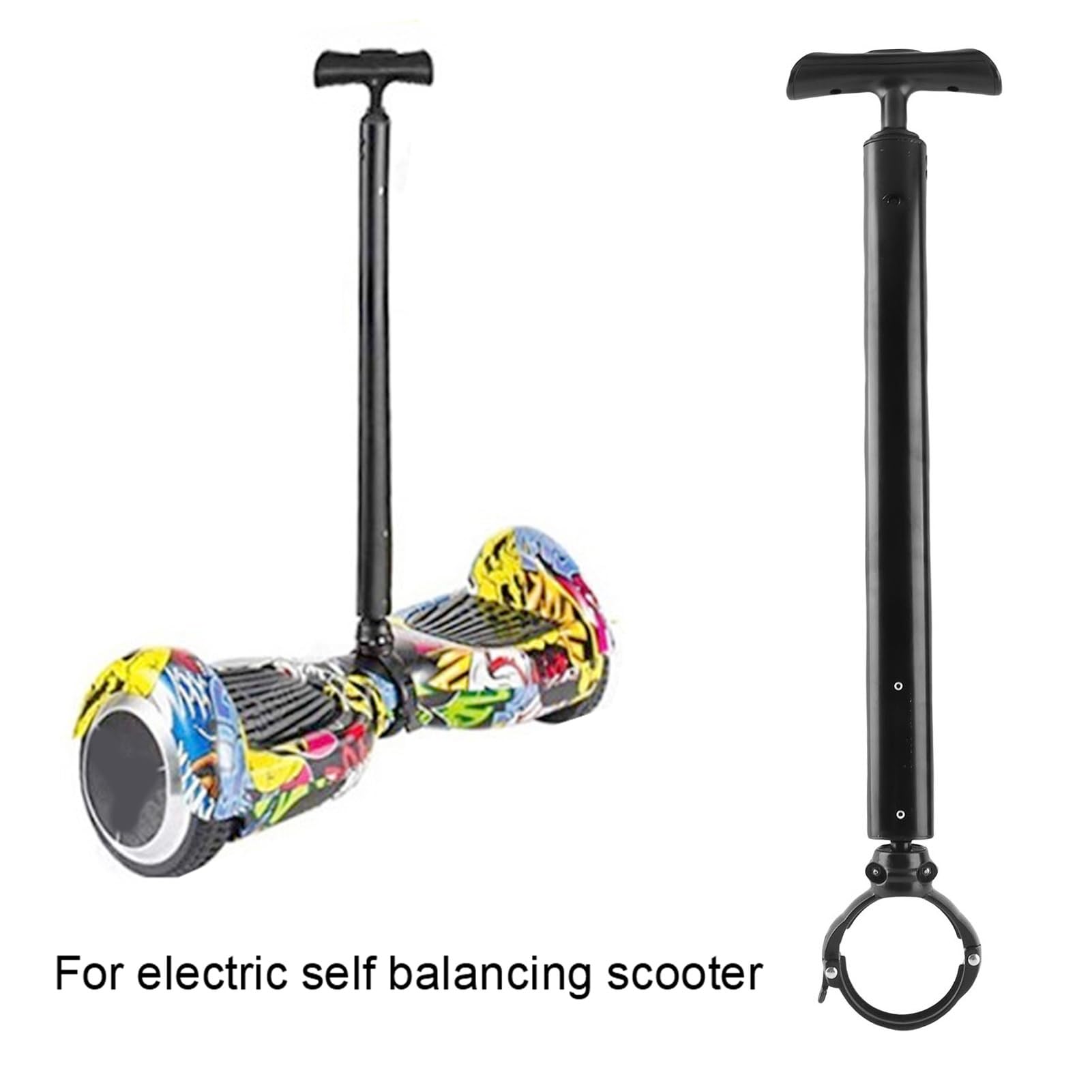 Hoverboard-Griff, selbstbalancierender Roller aus Aluminium, Teleskopgriff, Steuerstrebe, Stent, Zubehör für elektrischen selbstbalancierenden Roller (Black)