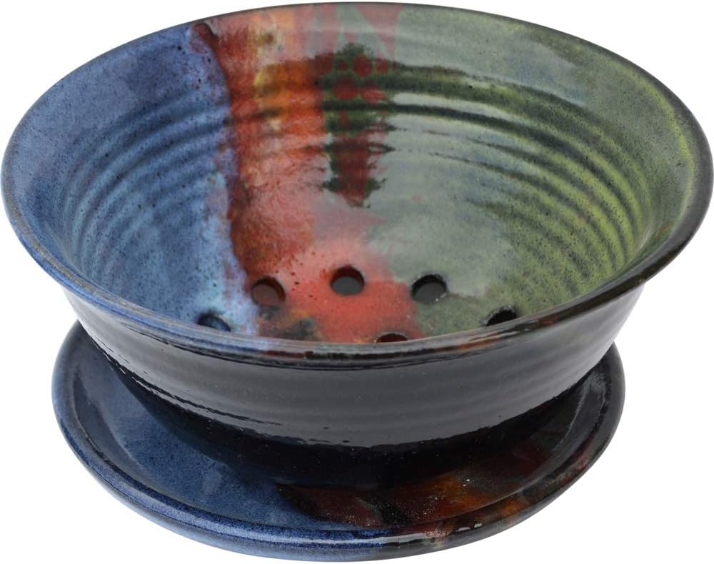 ALWAYS AZUL POTTERY 8 Inch by 4 Inch Berry Bowl in Mountainscape Glaze - Handmade Ceramic Pottery - Handcrafted Polished Stoneware - Unique & Stylish Glazed Bowl, Great for Soup, Salad & Cereal