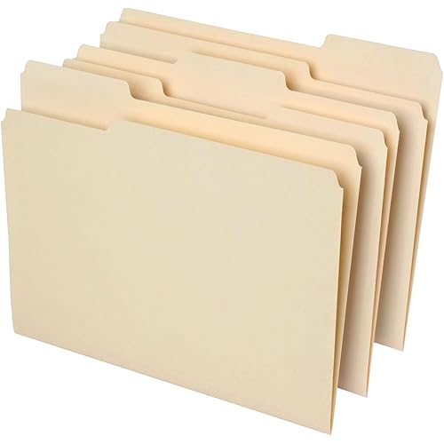 Office Depot File Folders, 1/3 Cut, Letter Size, 30% Recycled, Manila, Pack Of 100, 810838