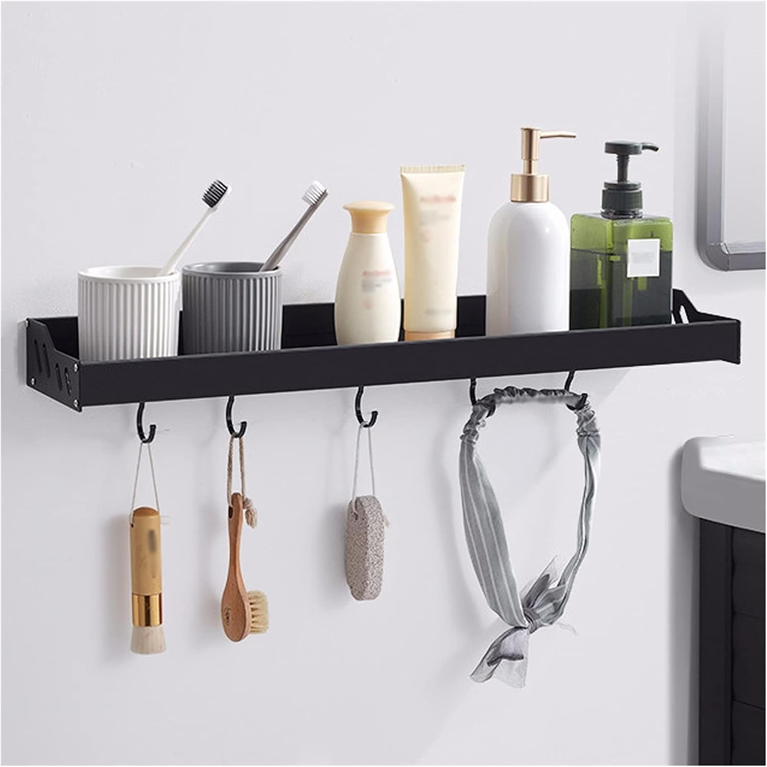 Wall Mounted Storage Shelf Shower Shelves Organizer, Bathroom Rack
