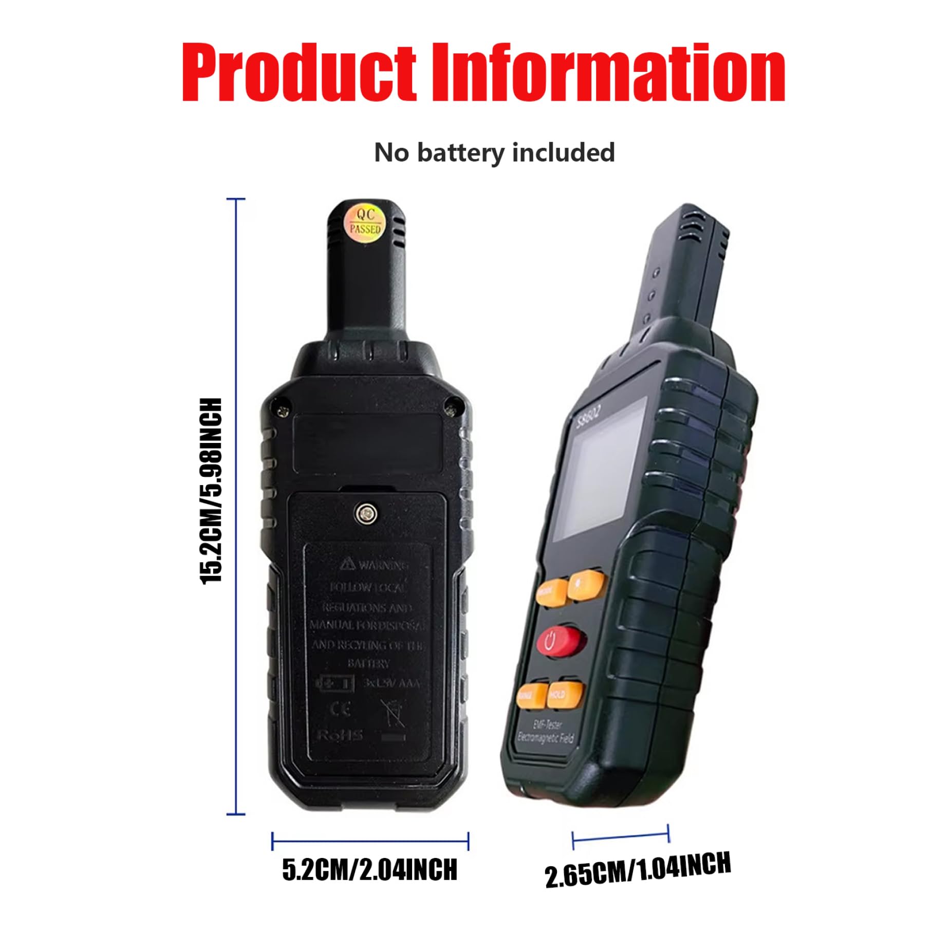 Geigerzähler-Strahlungsdetektor, 3-in-1-LCD-Display, nuklearer Strahlungsdetektor mit Ton- und Lichtalarm, tragbares Überwachungsmessgerät für Zuhause, Büro, draußen, drinnen
