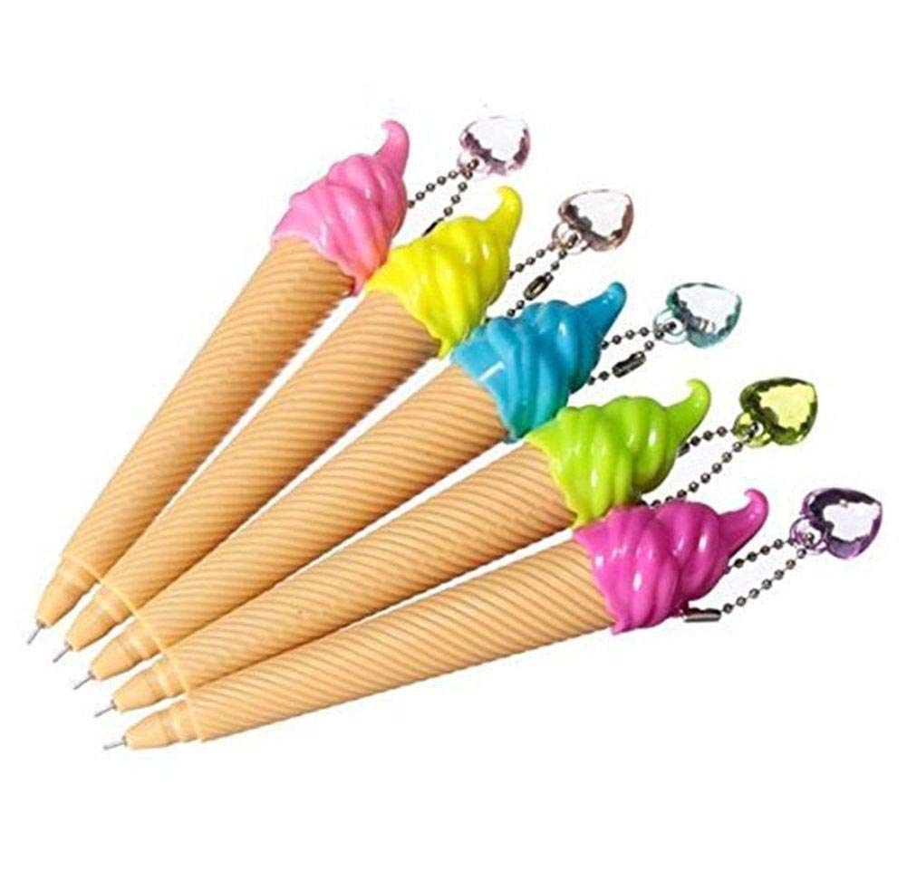 5 Pack Creative Stationery Rollerball Pen Black Gel Ink Ballpoint Pens 0.5mm for Writing School Office Supply