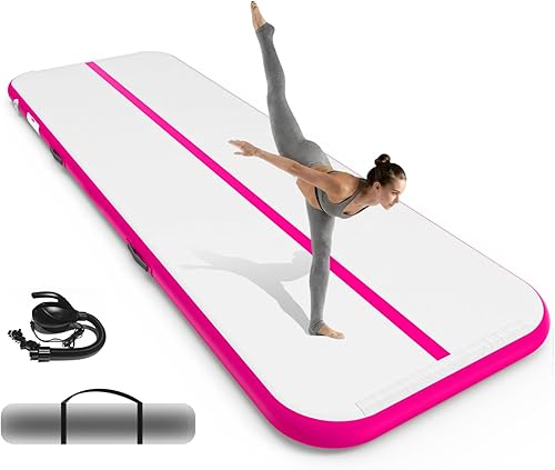 Miniatura 10 de Inflatable Gymnastics Mat 10ft/ 13ft/ 16ft, 4 inches Thickness Gymnastic Mats with Electric Pump and Carry Bag for Kids Home Use Outdoor Training