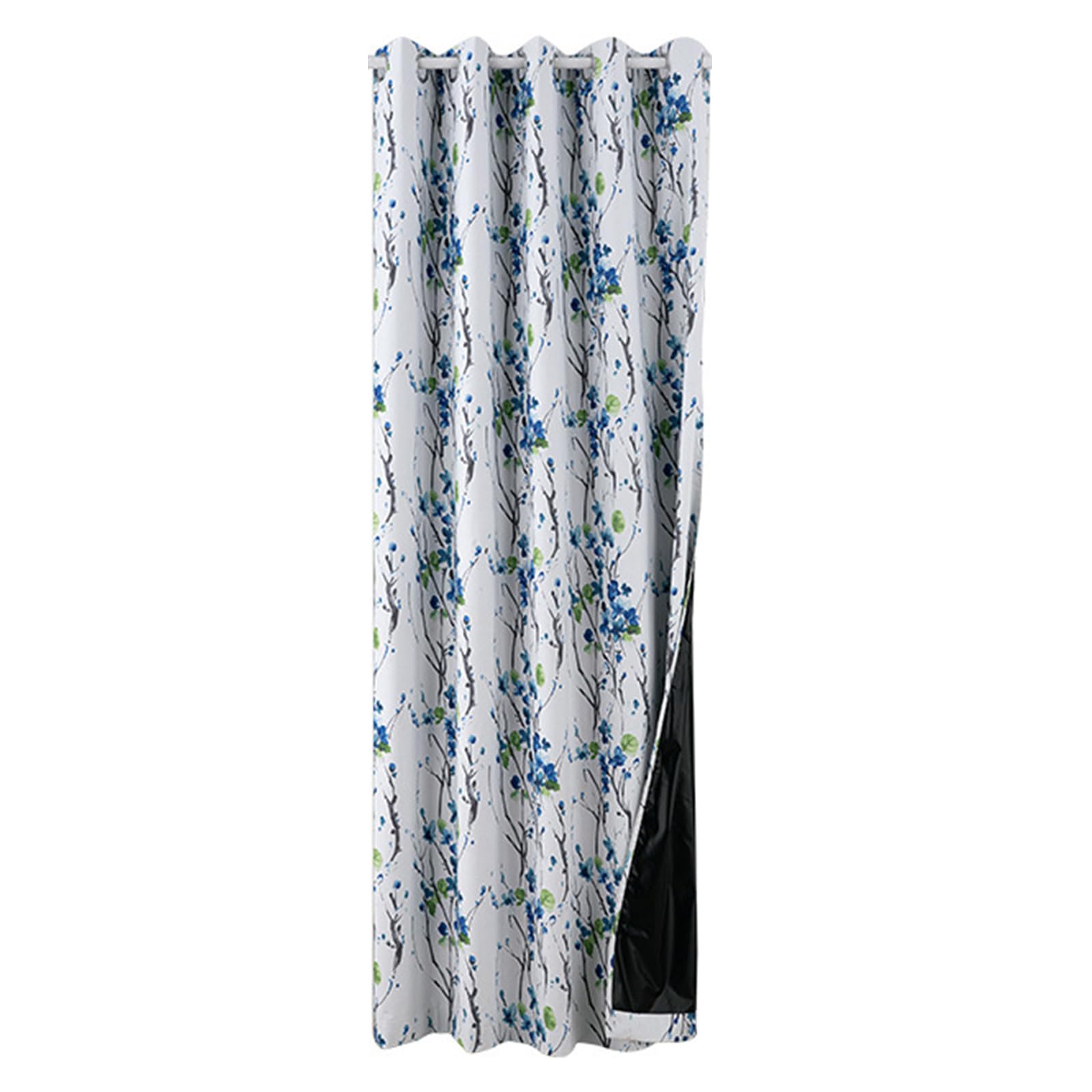 Elnwnnkc Blackouts Curtain with Floral Print Grommets Top Light Blocking Thermal Darkening Window Drape for Bedroom and Living Room Light Blocking Curtain Reducing Window Drape Insulated Thermal