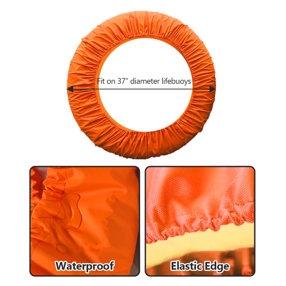Cubierta de boya salvavidas para anillo de barco, fundas protectoras para alberca, accesorios de arañazos y rozaduras, 37 pulgadas de diámetro