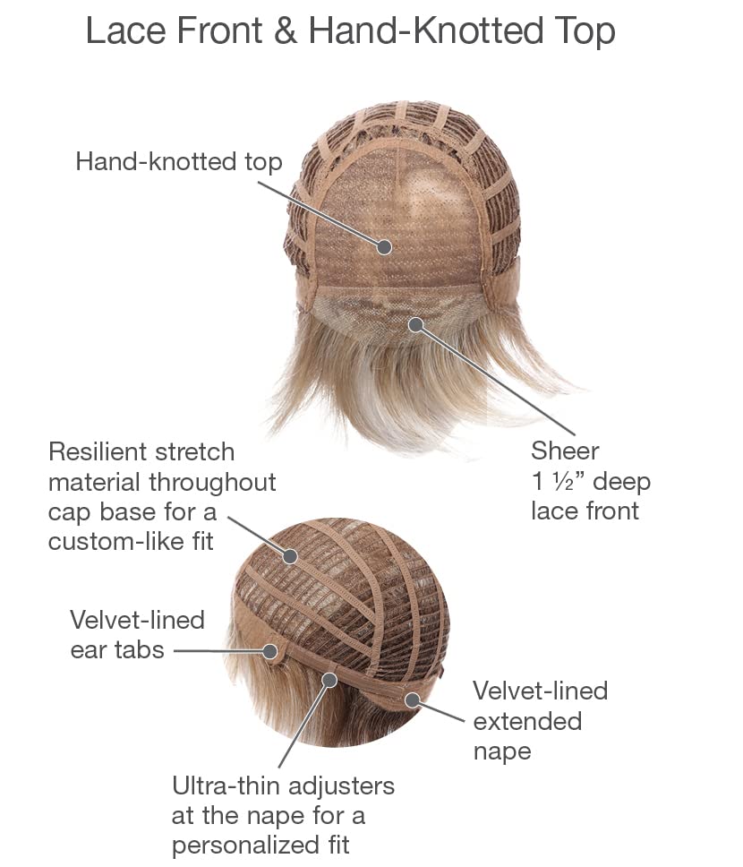 Miniatura 3 de Gabor Prodigy - Peluca de pelo largo moderno con marco de cara corta, tamaño promedio de gorra, niebla de vainilla G17+