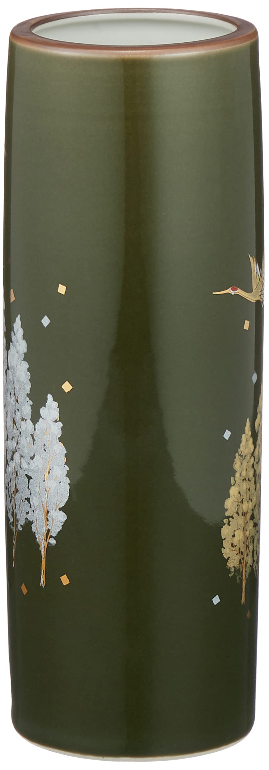 Amazon.co.jp: 九谷焼 窯元 生山窯 花瓶 花器 6号 約19cm 台付 木立