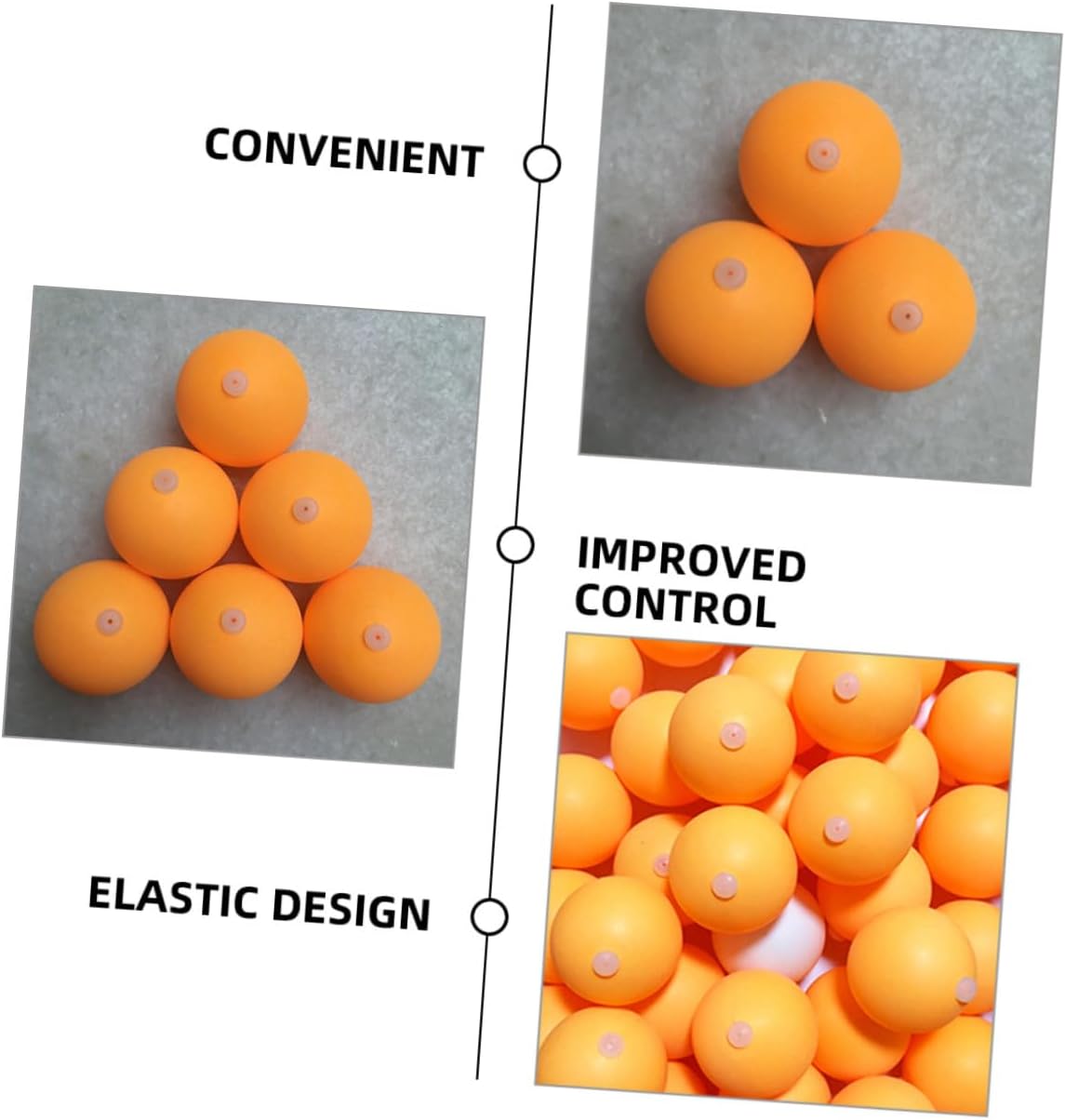 UPKOCH 60pcs Plastic Pingpong Balls for Table Tennis Practice Training Balls Perforated Silicone Plug for Players